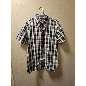 Swiss Wear Sougn'e Limited Edition Plaid Short Sleeve Button Down Size Large